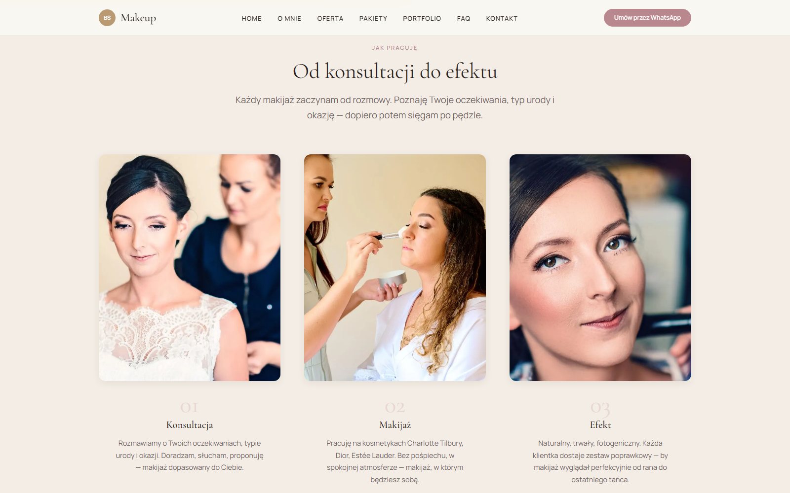 BS Makeup — sekcja procesu i prezentacji usługi