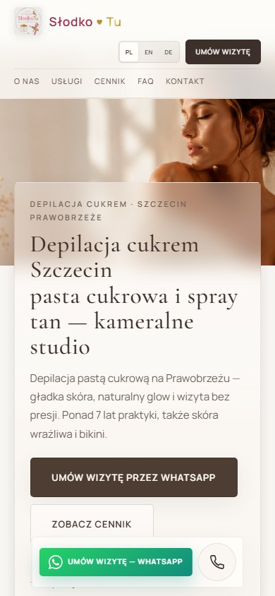 SłodkoTu — podgląd strony na smartfonie